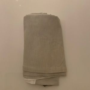 Pin Striped Bed Skirt, Light Blue and White